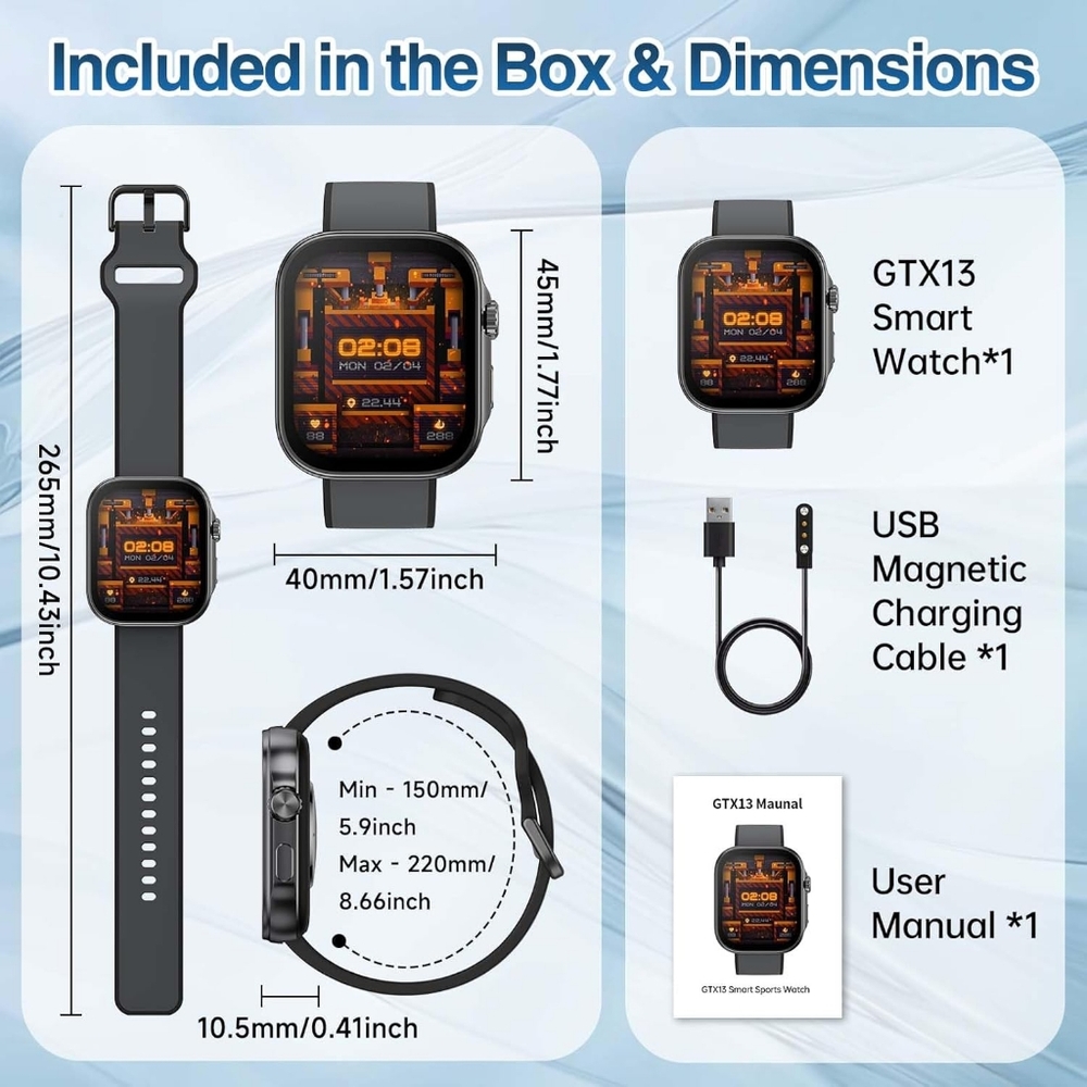 New GCZ Smart Watch, AI Voice Control, Waterproof, Android & iOS - Picture 9 of 9